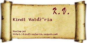Kindl Valéria névjegykártya