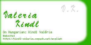 valeria kindl business card
